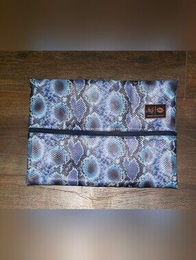 Blue Snake-Print Makeup Junkie Travel Pouch